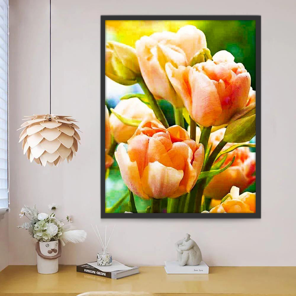 Gele en oranje tulpen Schilderen op Nummers
