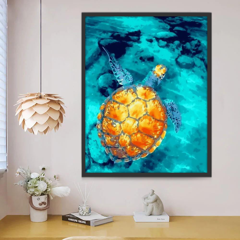 Gele Schildpad Schilderen op Nummers