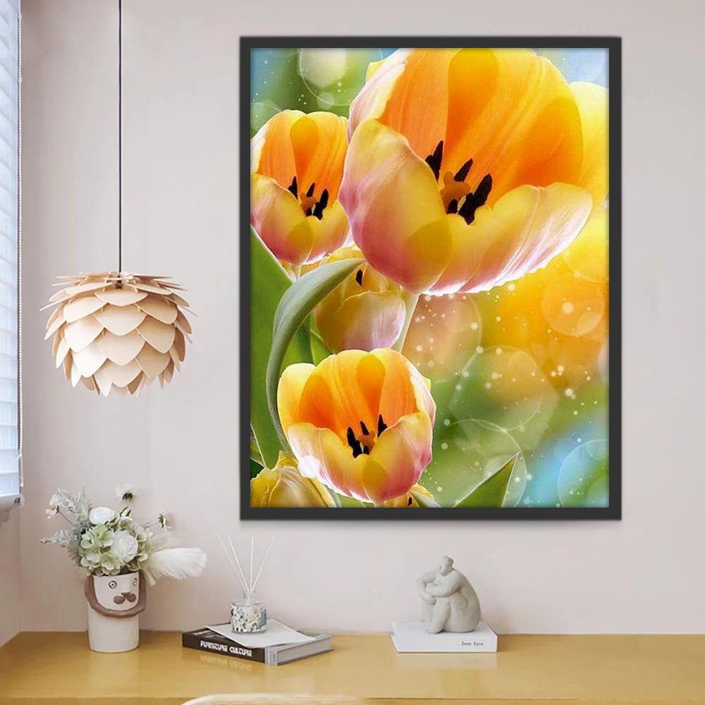 gele tulpen Schilderen op Nummers