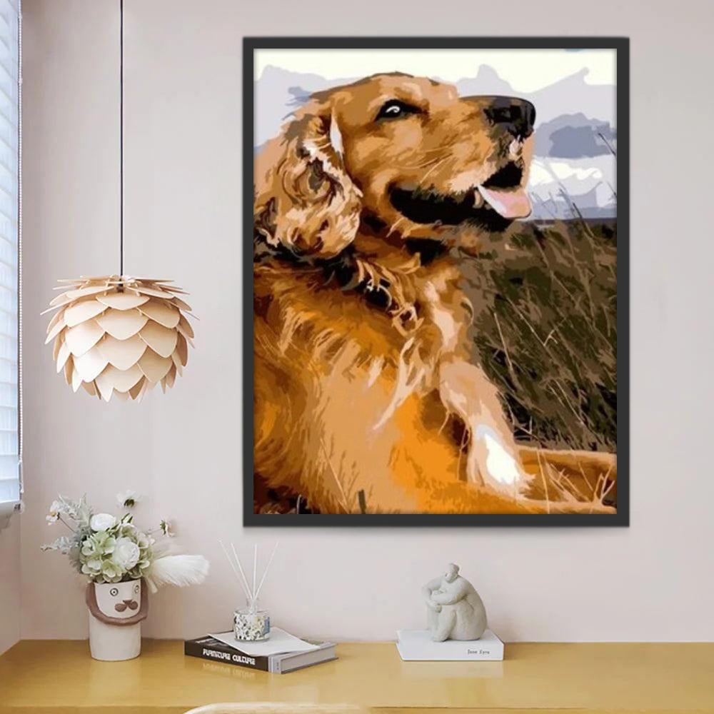 Gelukkige Golden Retriever Hond Schilderen op Nummers