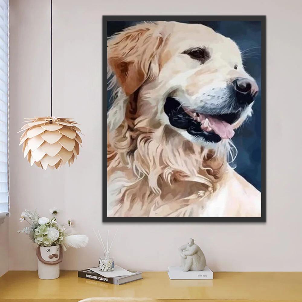 Gelukkige Golden Retriever Schilderen op Nummers