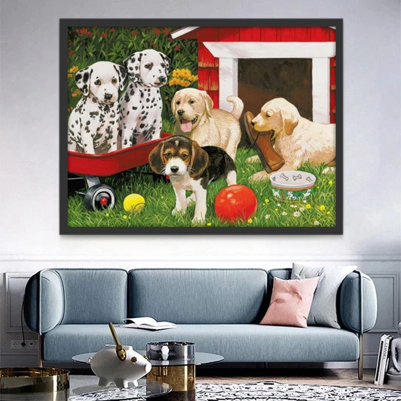 Gevlekte Honden, Golden Retrievers, Beagle Schilderen op Nummers
