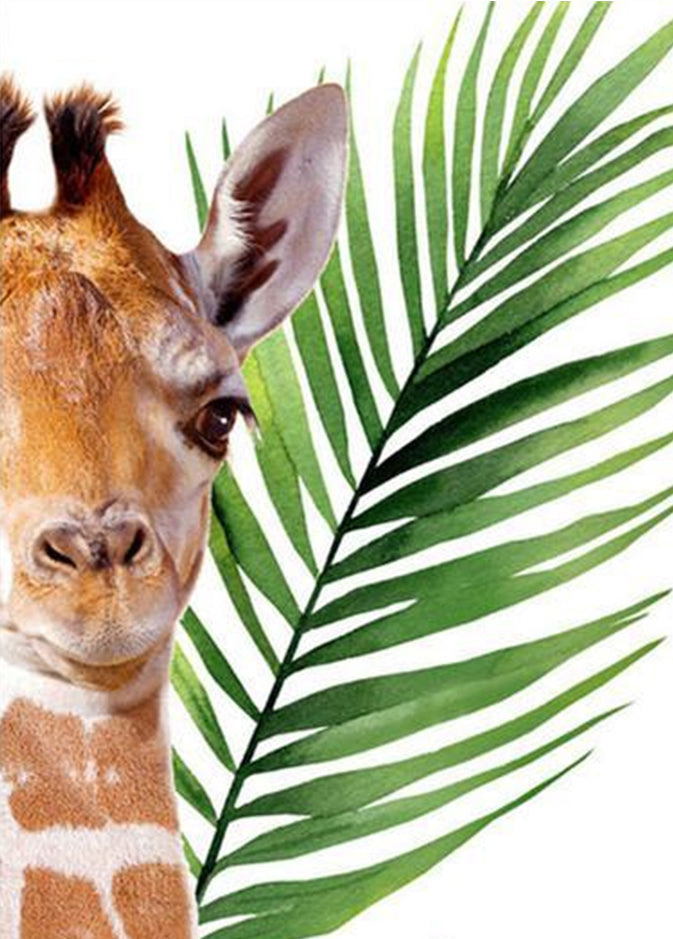 Giraffe en Blaad Schilderen op Nummers