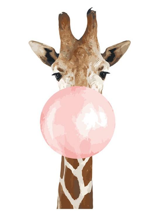 Giraffe en Kauwgom Schilderen op Nummers