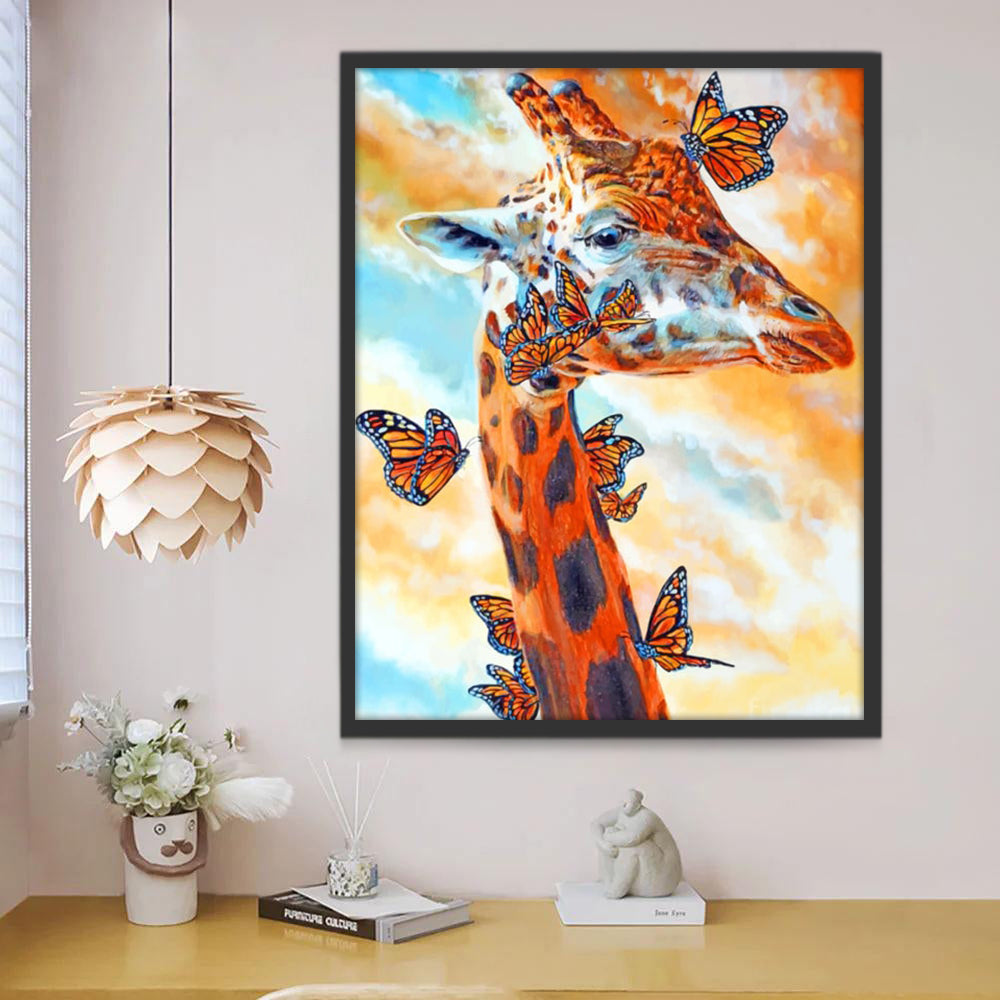 Giraffe en Vlinders Schilderen op Nummers