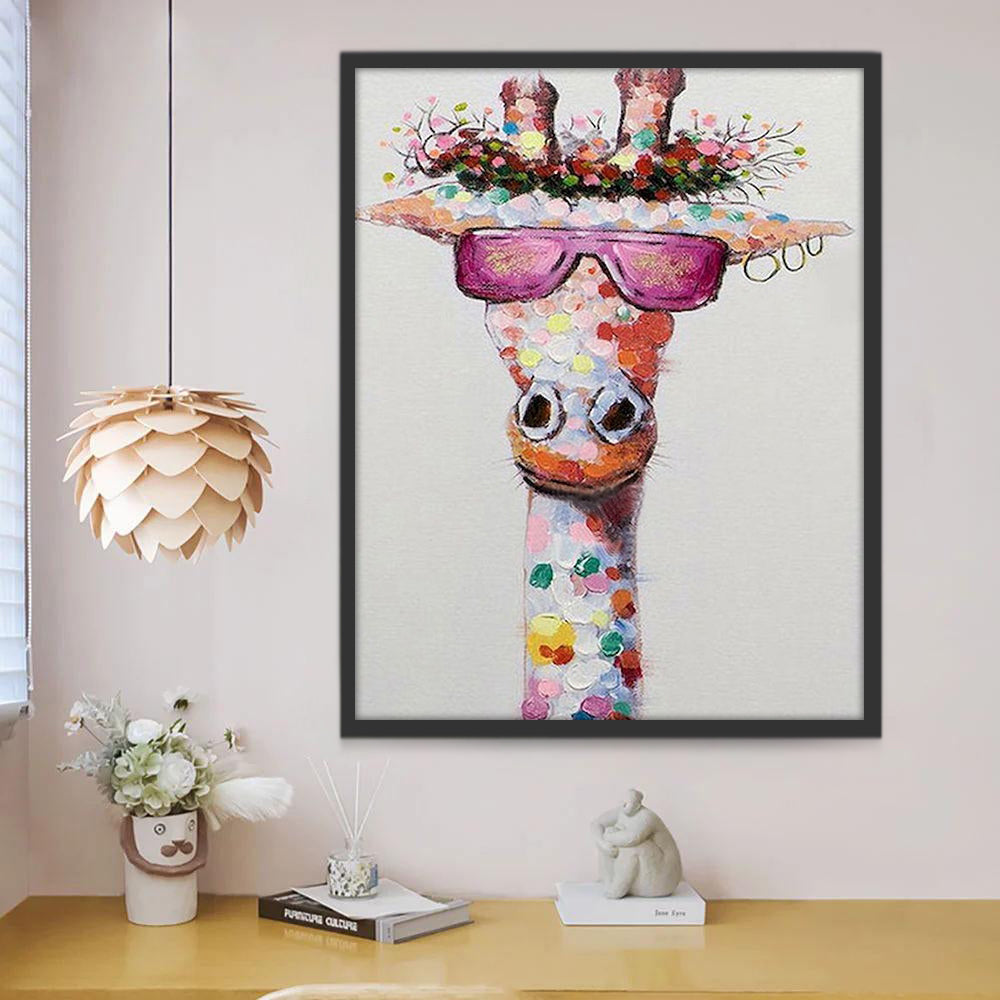 Giraffe met Roze Bril Schilderen op Nummers