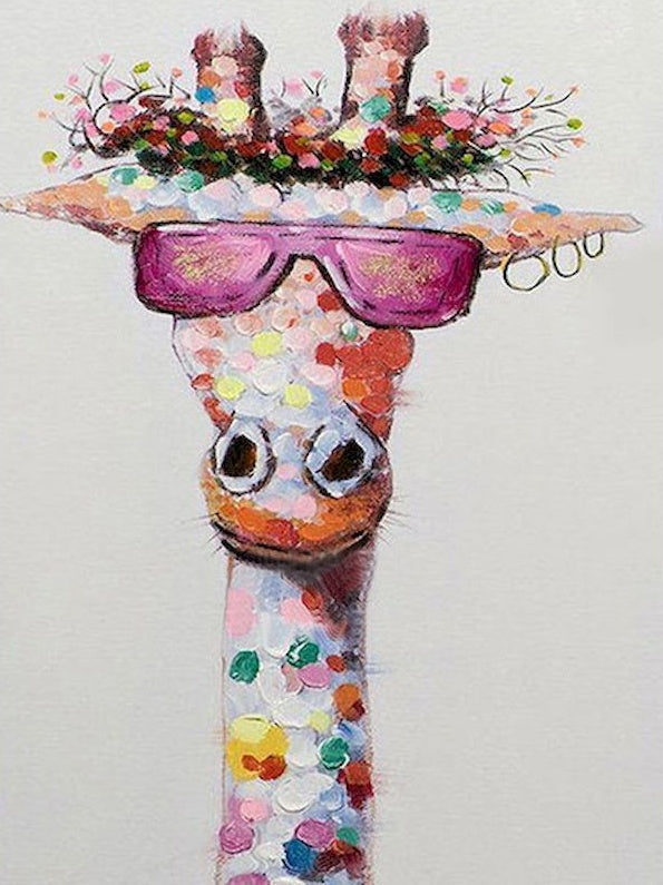 Giraffe met Roze Bril Schilderen op Nummers