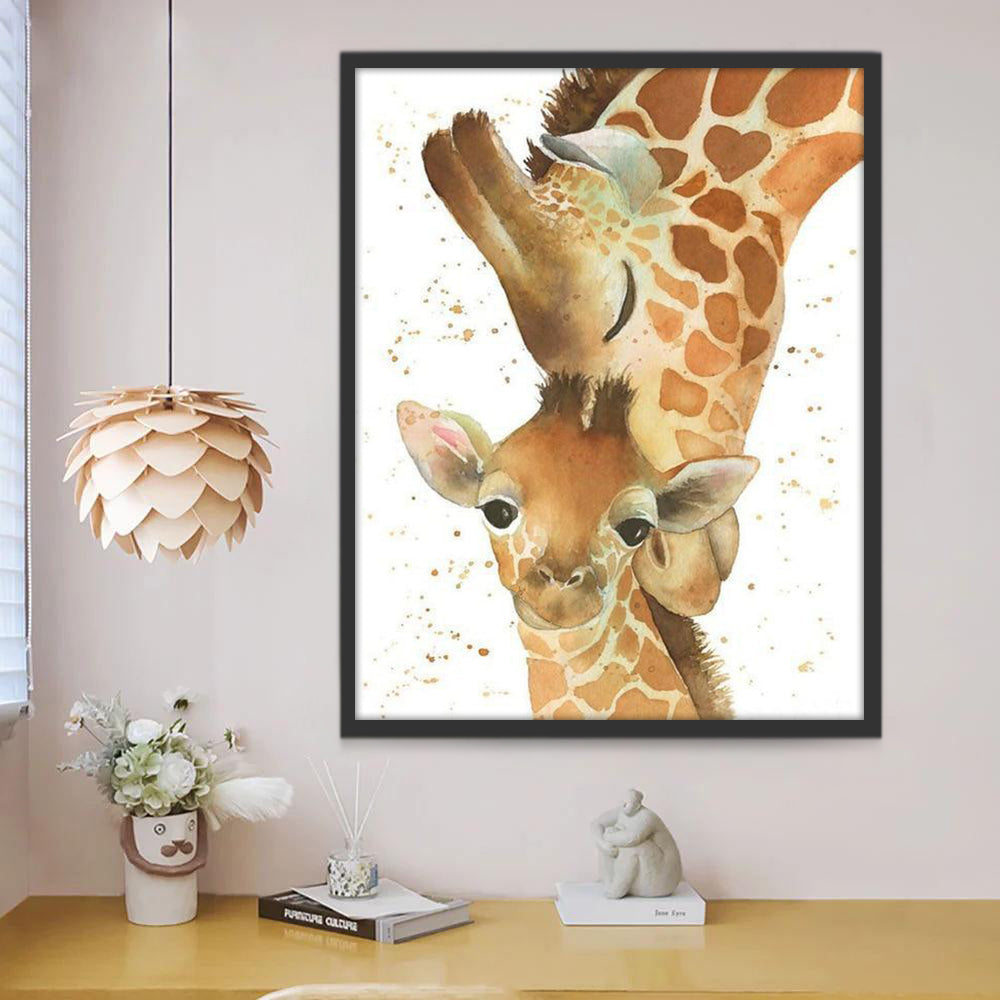 Giraffe Moeder en Kind Schilderen op Nummers