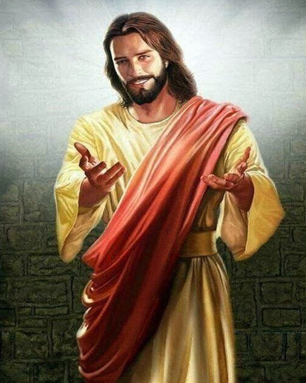 Glimlachende Man in Geel Christendom Schilderen op Nummers