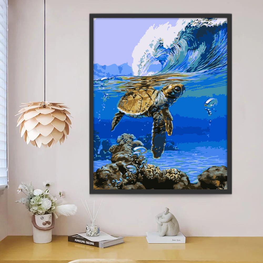 Golven en Schildpad Schilderen op Nummers
