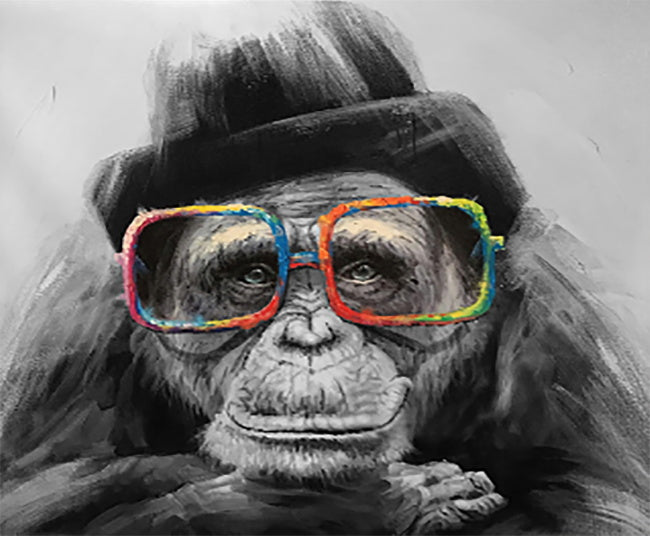 Gorilla met Gekleurde Bril Schilderen op Nummers