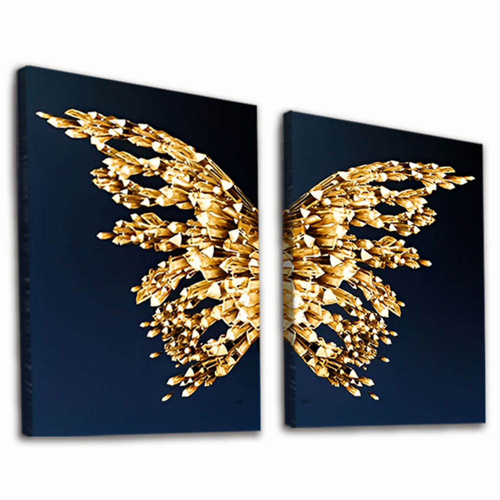 Gouden Abstracte Vlinder 2 Platen Schilderen op Nummers