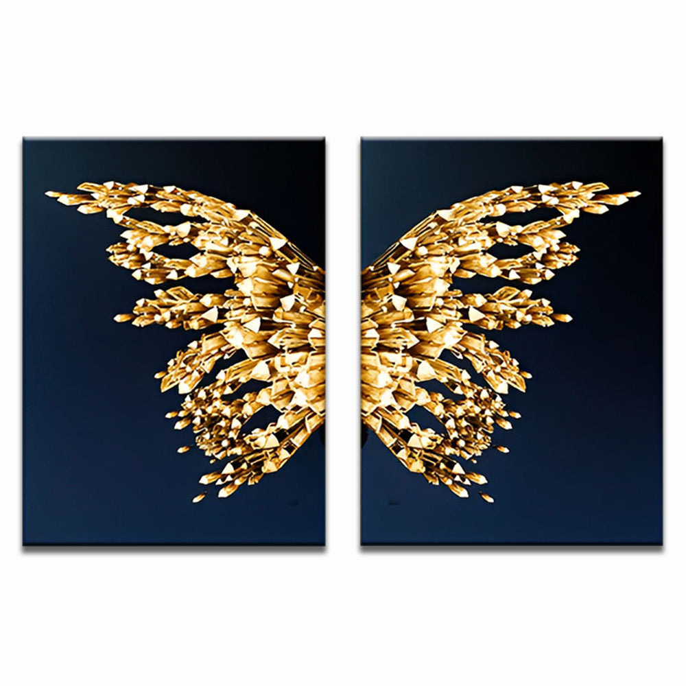 Gouden Abstracte Vlinder 2 Platen Schilderen op Nummers