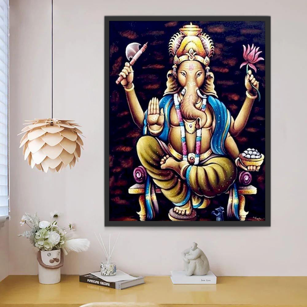 Gouden Beeld van een God Hindoeïsme Schilderen op Nummers