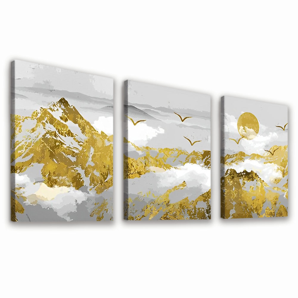 Gouden Bergen 3 Platen Schilderen op Nummers