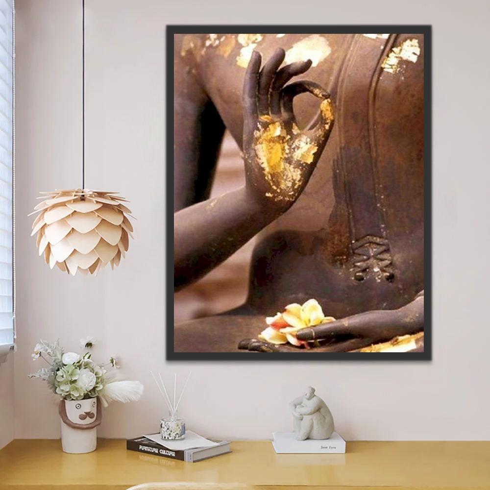 Gouden Boeddha Hand Schilderen op Nummers