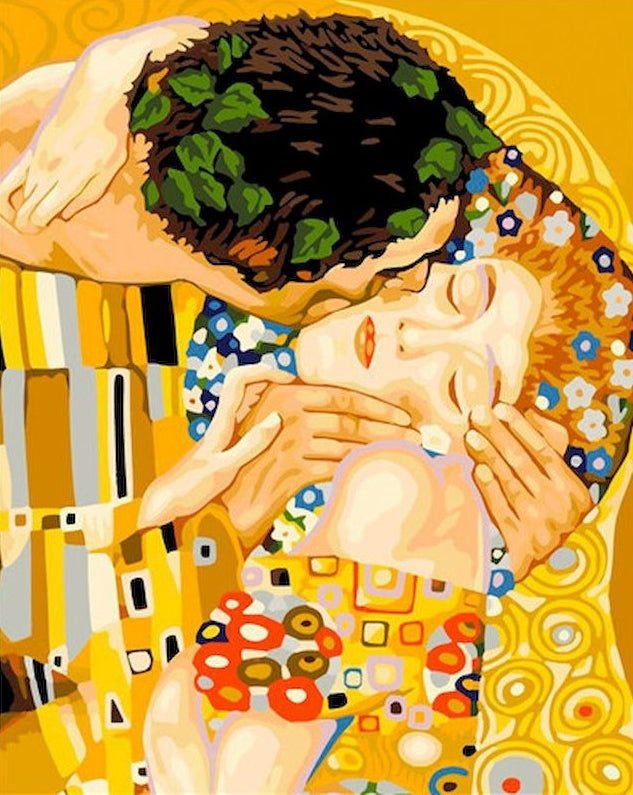 Gouden Liefdesmoment Schilderen op Nummers