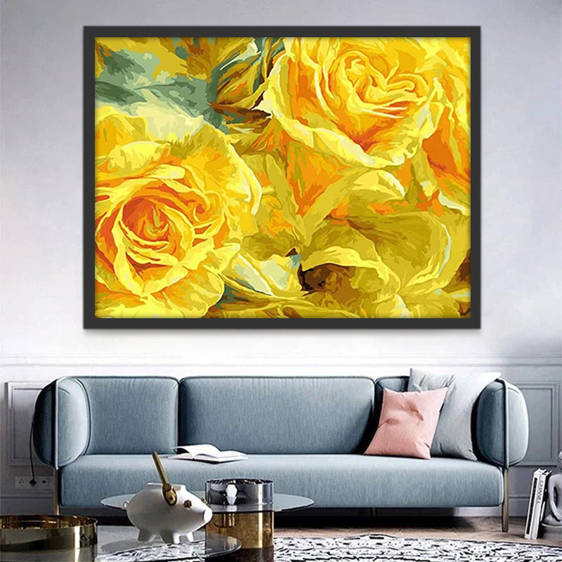 Gouden Rozen Schilderen op Nummers