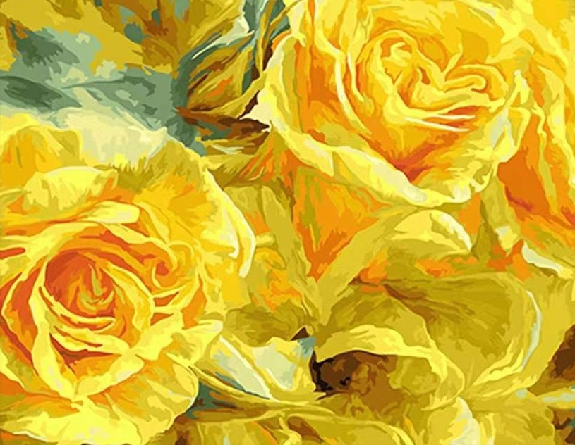 Gouden Rozen Schilderen op Nummers