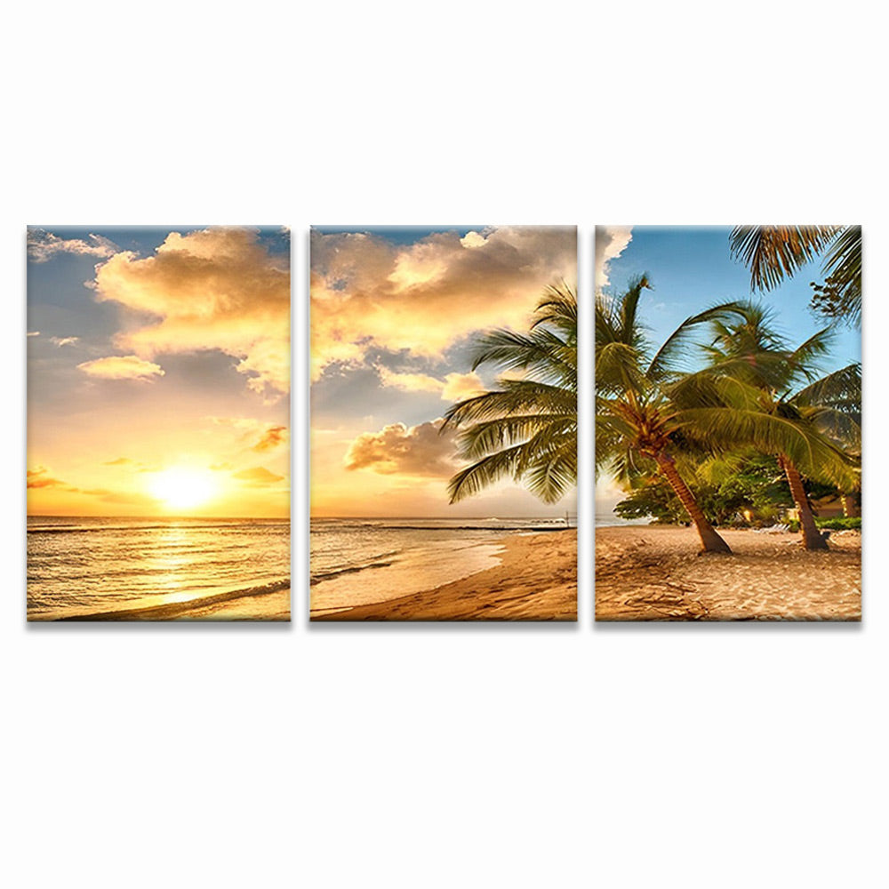 Gouden Strand 3 Platen Schilderen op Nummers