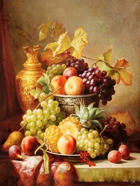 Gouden Vaas en Veel Fruit Schilderen op Nummers