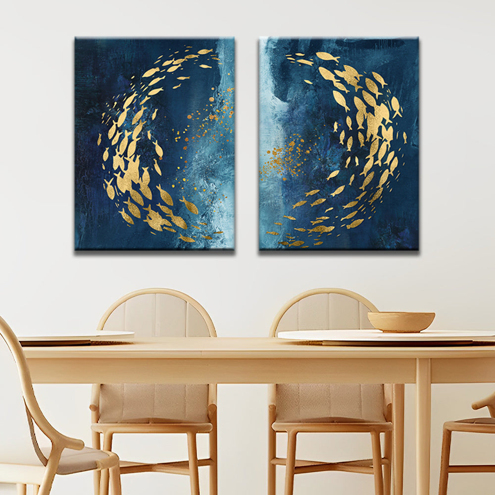 Gouden Vissen 2 Platen Schilderen op Nummers