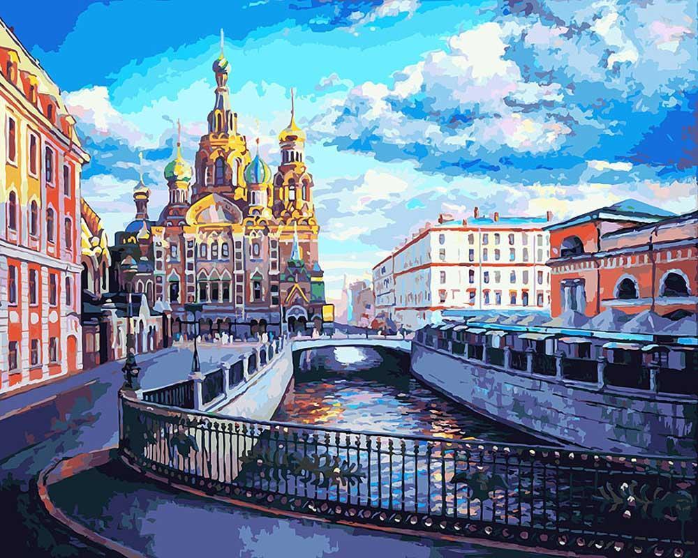 Gracht bij Sint-Petersburg Schilderen op Nummers