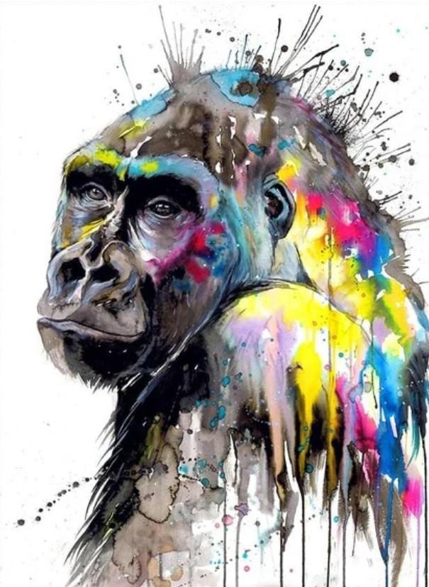 Graffiti op een Gorilla Schilderen op Nummers