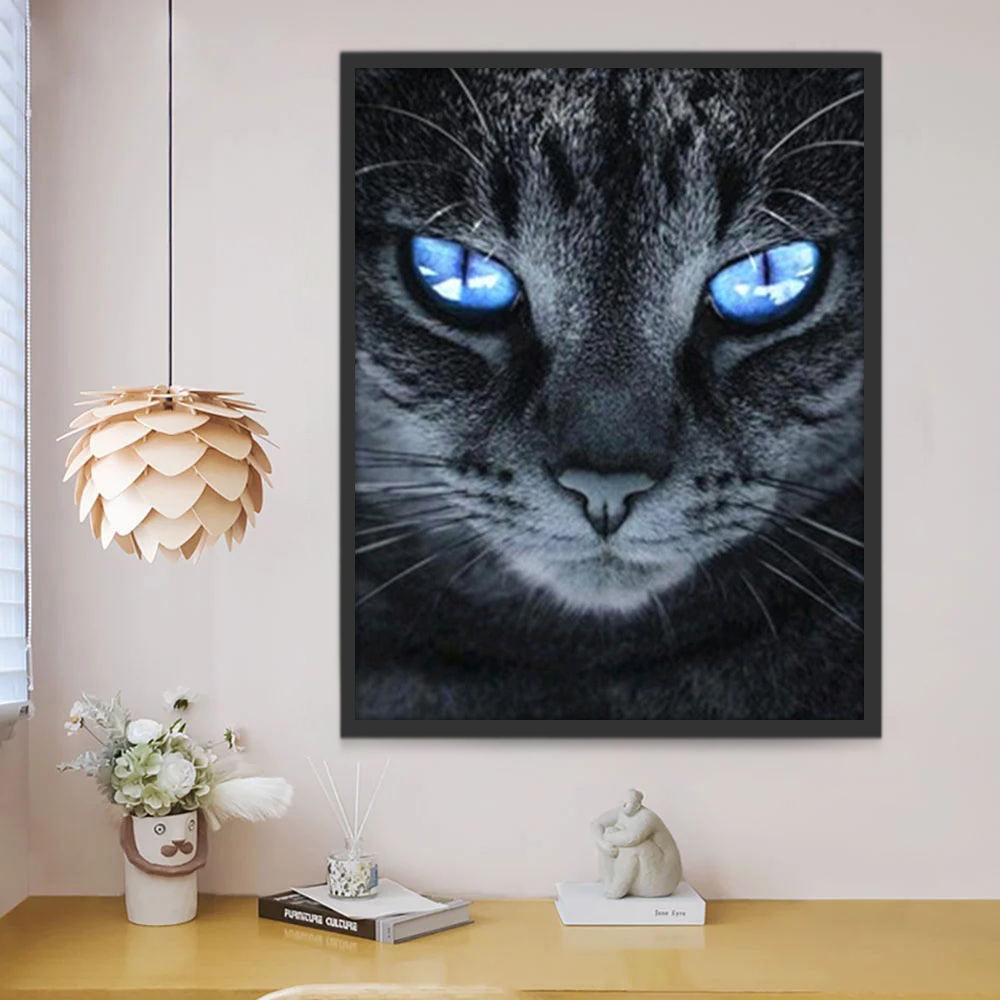 Grijze Kat met Blauwe Ogen Schilderen op Nummers