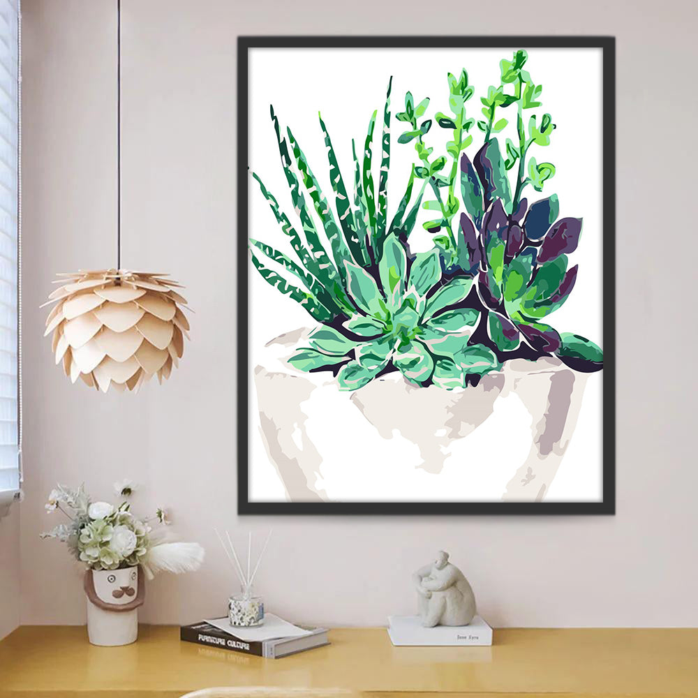 Groenbladige Potplant Schilderen op Nummers