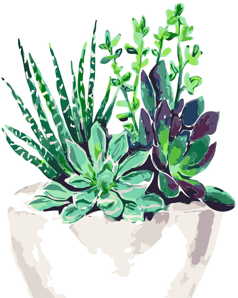 Groenbladige Potplant Schilderen op Nummers