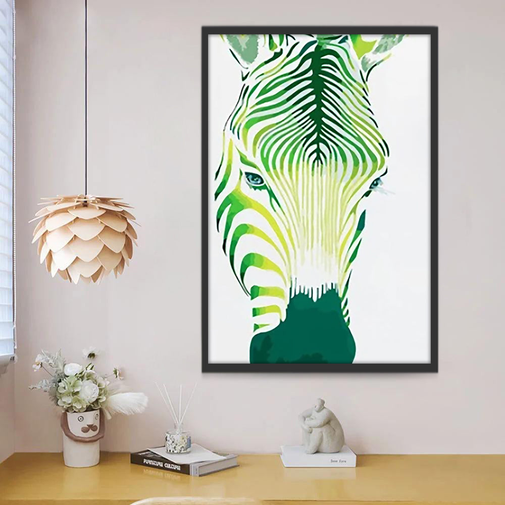 Groene Zebra Schilderen op Nummers
