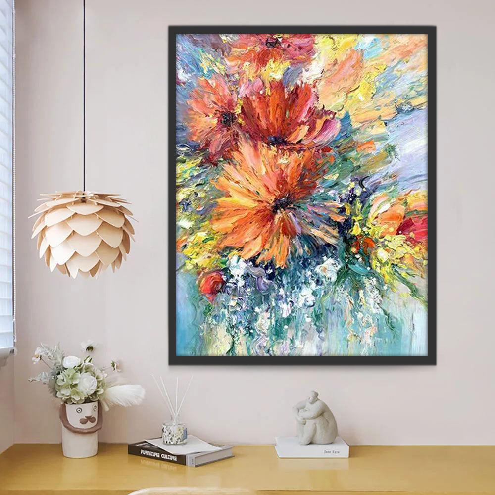 Groot Boeket Chrysanten Schilderen op Nummers