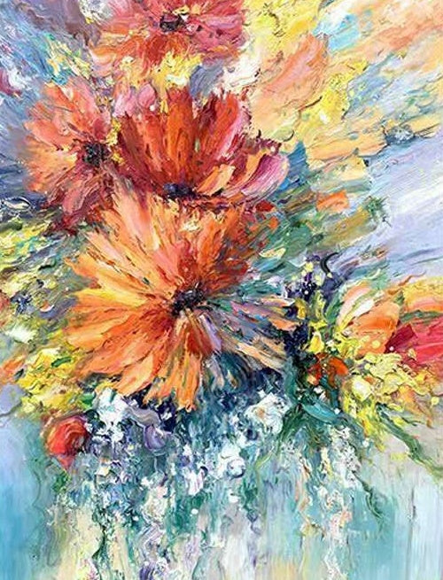 Groot Boeket Chrysanten Schilderen op Nummers
