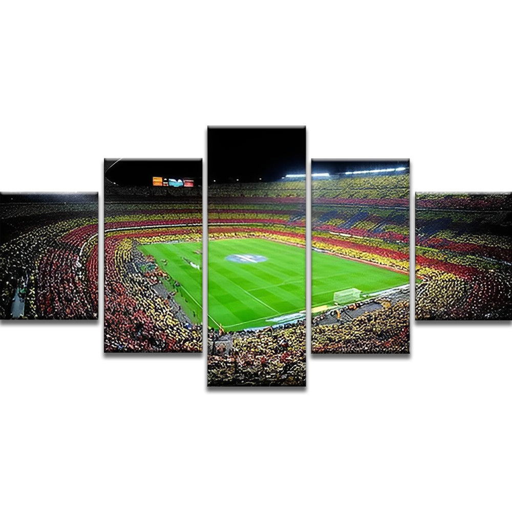 Groot Voetbalveld 5 Platen Schilderen op Nummers