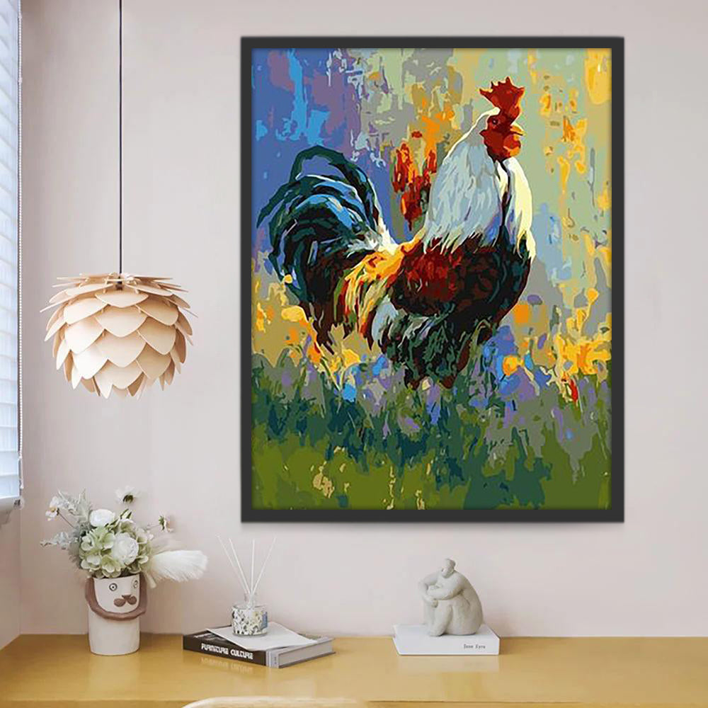 Grote haan in de stijl van olieverfschilderij Schilderen op Nummers