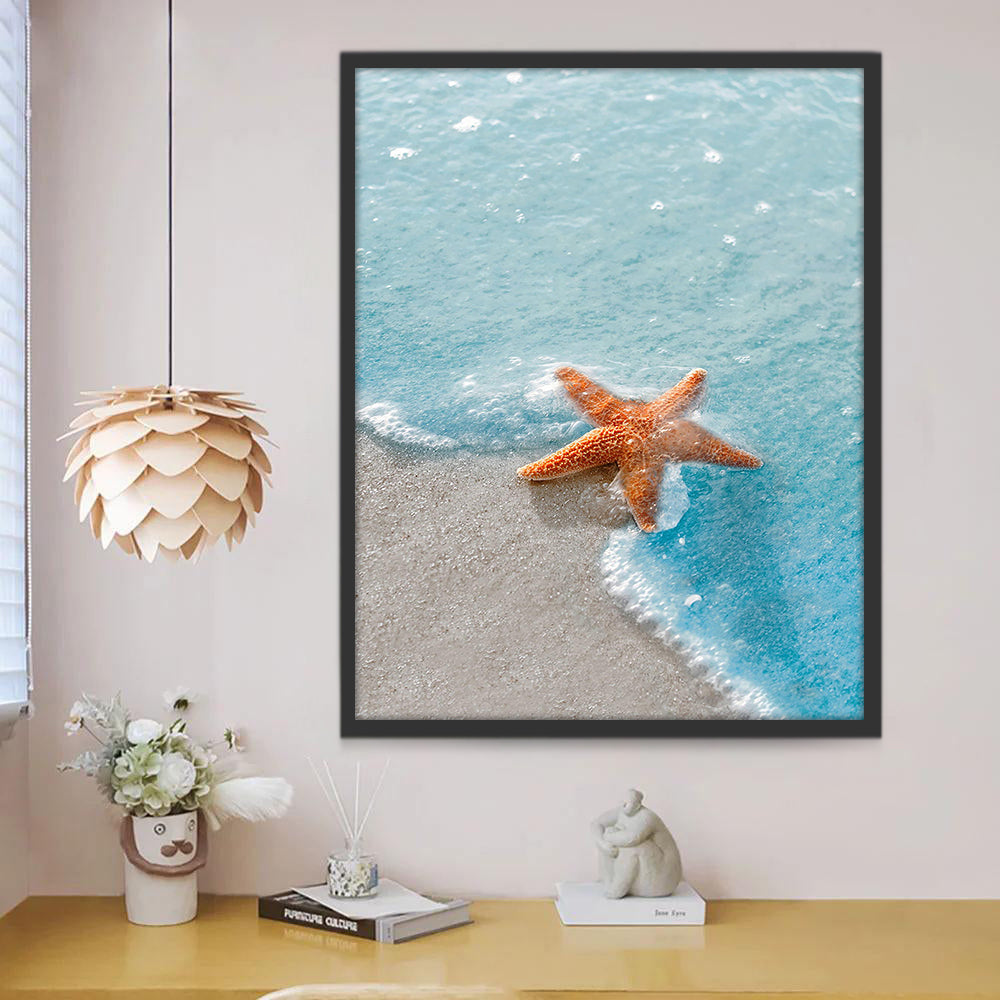 Grote Zeesterren op het Strand Schilderen op Nummers