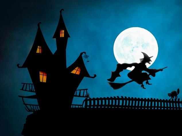 Halloween Heks in de Nacht Schilderen op Nummers