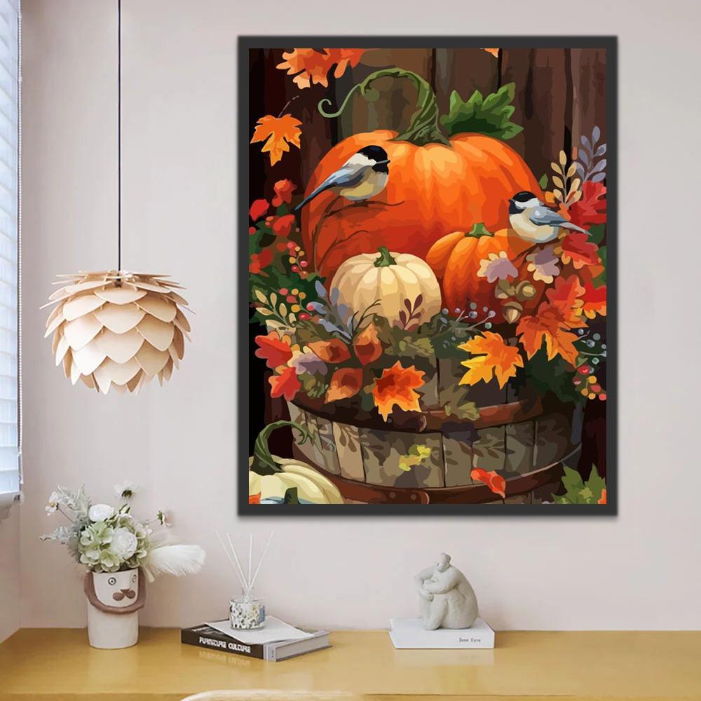 Halloween Pompoen en Vogels Schilderen op Nummers