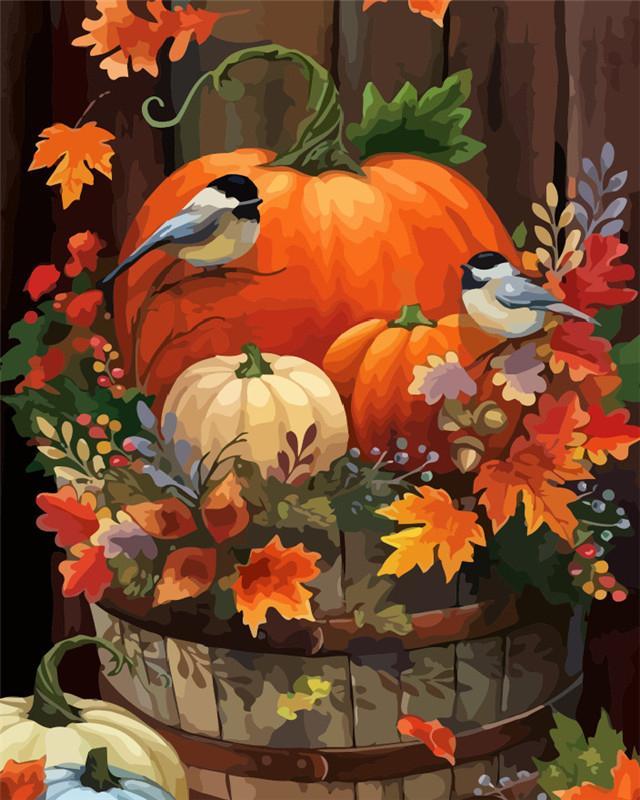 Halloween Pompoen en Vogels Schilderen op Nummers