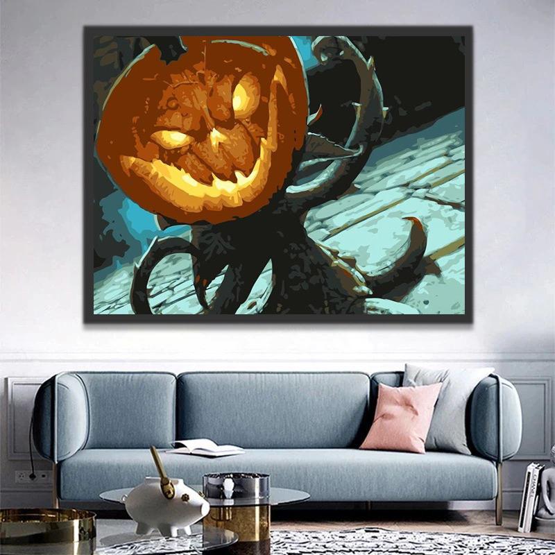 Halloween Pompoen Monster Schilderen op Nummers