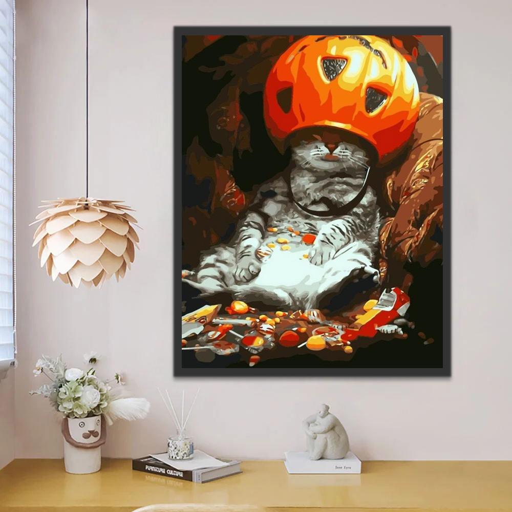 Halloween Snoep en Kat Schilderen op Nummers