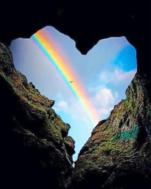 Hartvormig Kloof met Regenboog Schilderen op Nummers