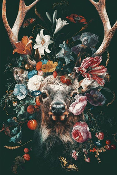 Hert en Bloemen Schilderen op Nummers