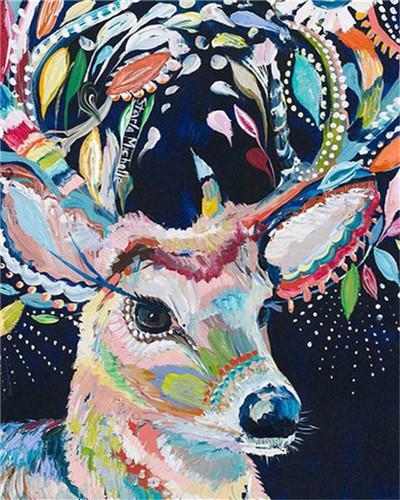 Hert met Abstract Patroon Schilderen op Nummers