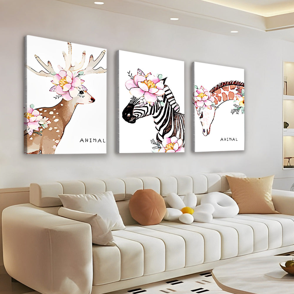 Hert Zebra Giraffe 3 Platen Schilderen op Nummers