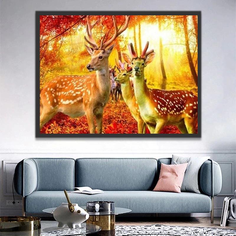 Herten in de Herfst Schilderen op Nummers