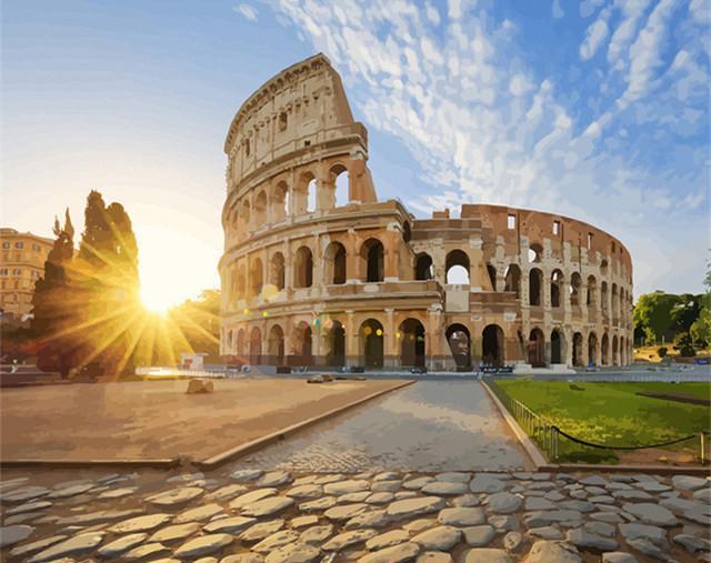 Het Colosseum bij Zonsopgang Schilderen op Nummers