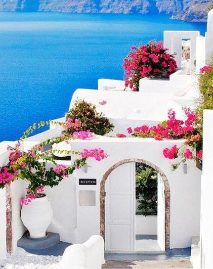 Het Dorp Oia op het Eiland Santorini Schilderen op Nummers