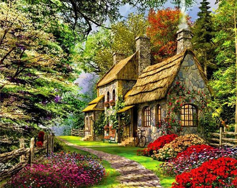 Het Huis in het Bos Schilderen op Nummers
